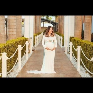 White maternity shoot dress